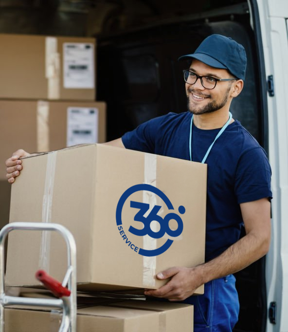 Umzugswagen in Aktion